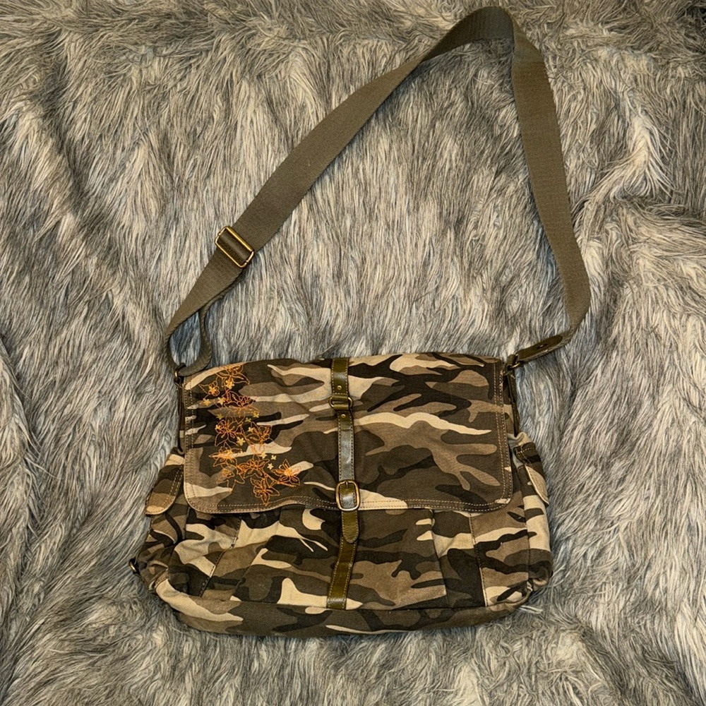 Fossil Vintage Camouflage Crossbody Messenger Bag